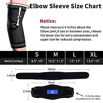 New Technology Elbow Compression Sleeve(1pcs)+Tennis Elbow Brace (2pcs) XL