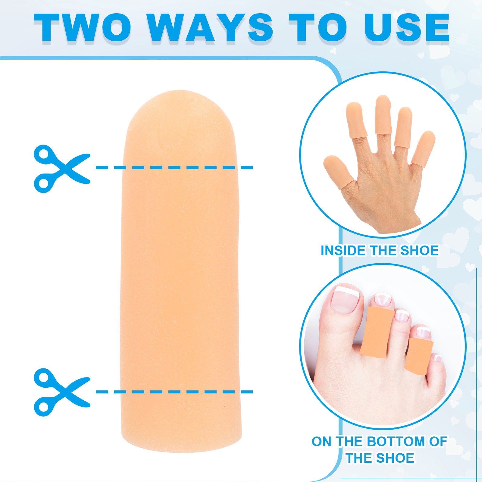 20 Pcs 2″x0.67″ Gel Finger Cots Silicone Finger Tip Protector Support Beige