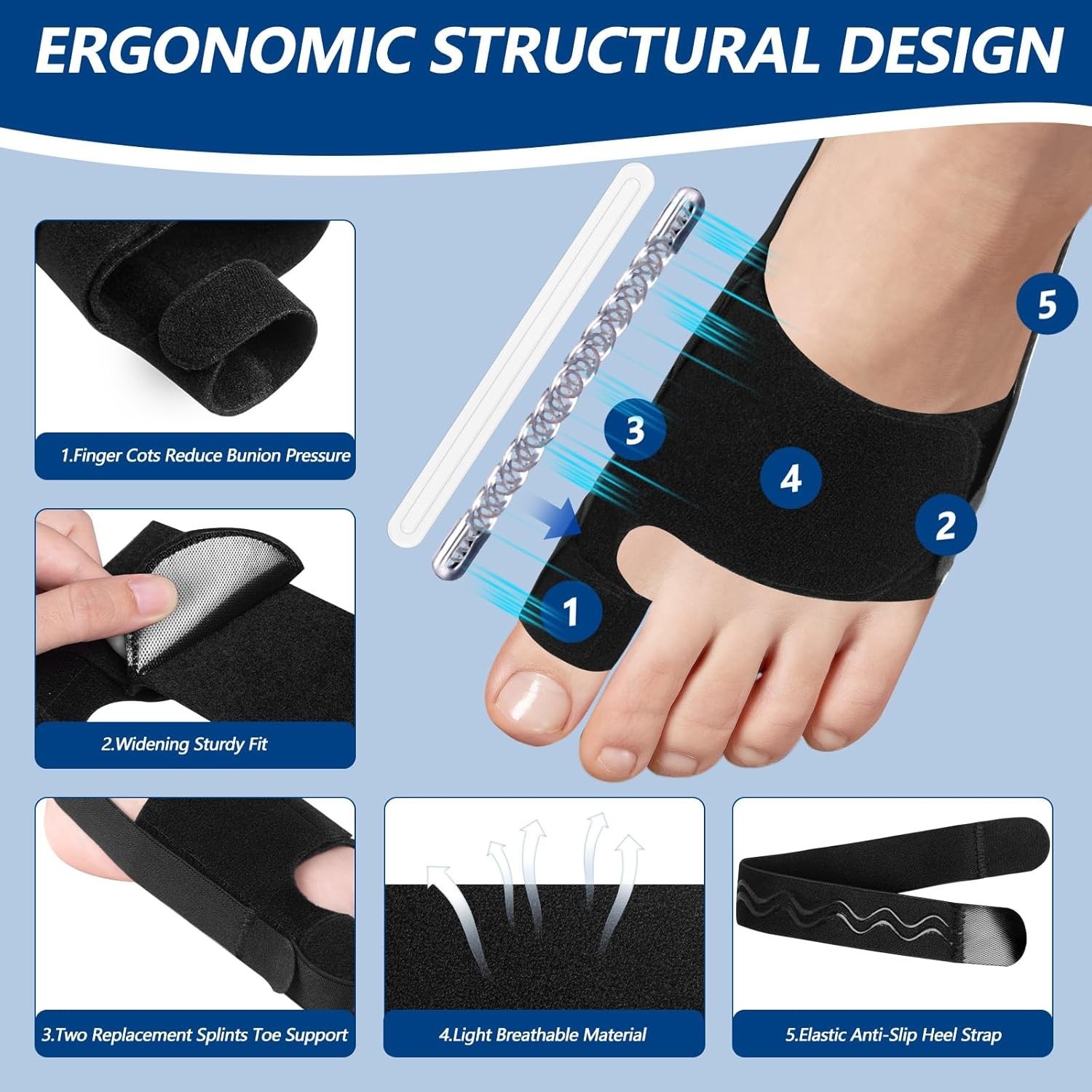 Caretras 2-Pack Bunion Corrector for Women & Men, Orthopedic Bunion Splint for H