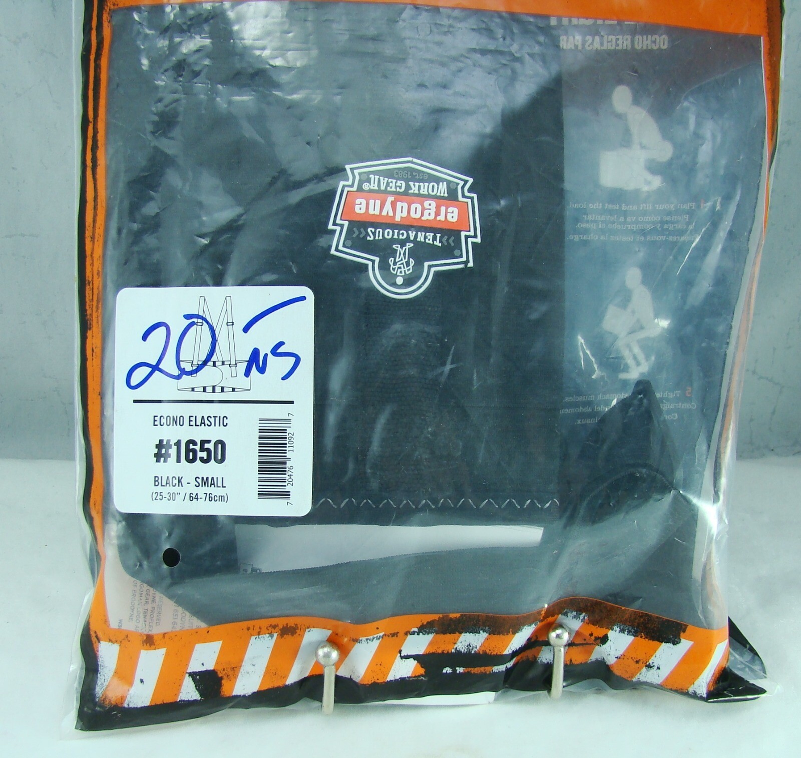 Ergodyne ProFlex Econo Elastic Back Support Brace w Adjustable Suspenders Sm NEW