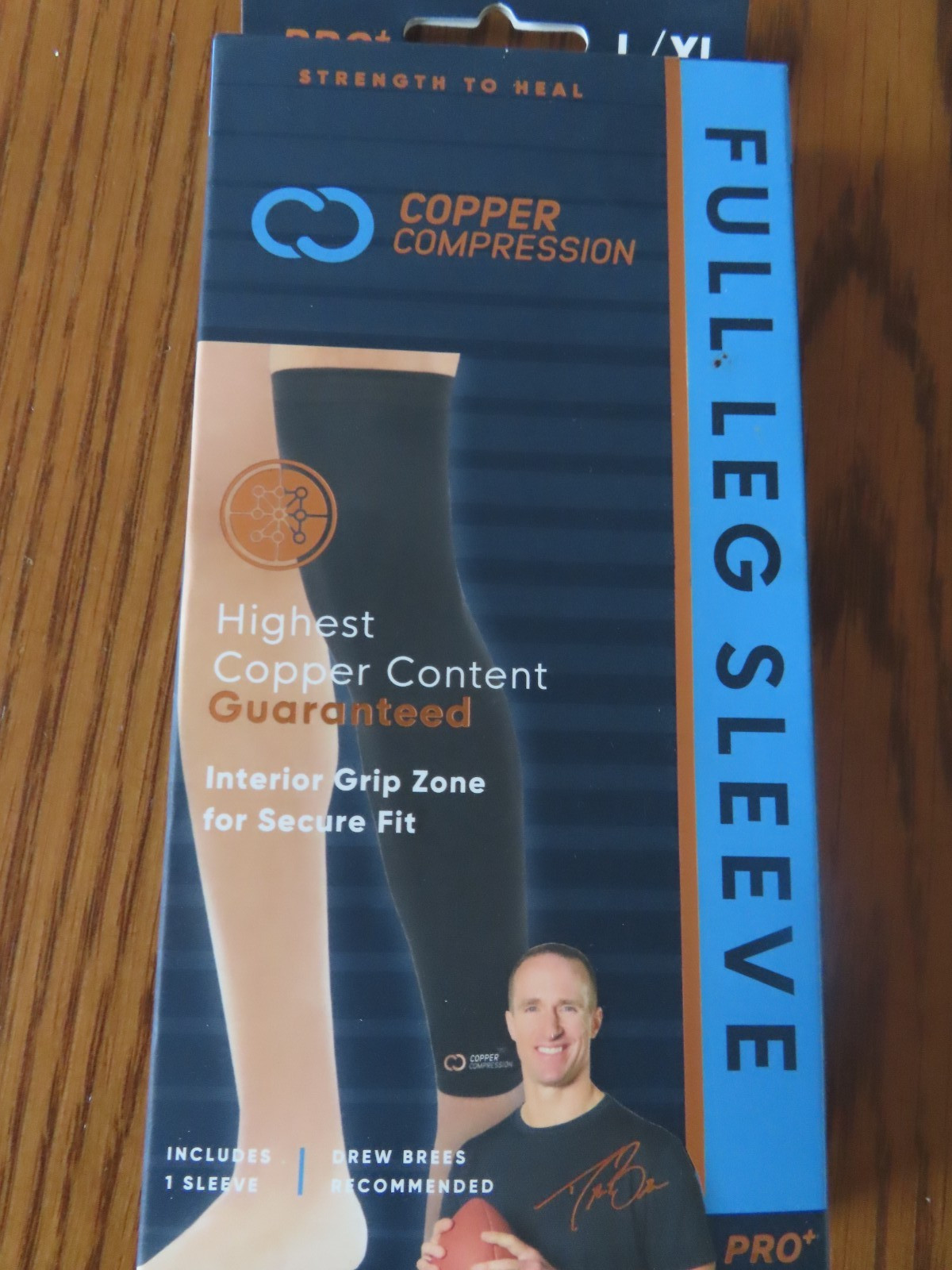 Full Leg Compression Sleeve Knee Calf Running Basketball Copper Joe L/XL
