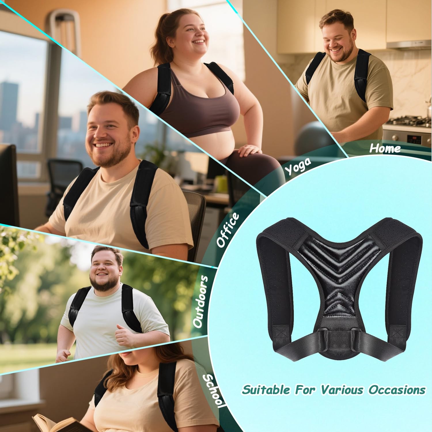 King Mills Plus Size Back Brace, Back Brace Posture Corrector for Women and M…