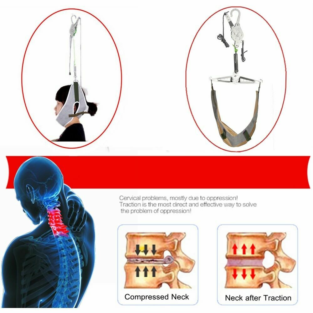 Neck Cervical Traction Device Stretcher Pain Relief Support Spinal Decompression