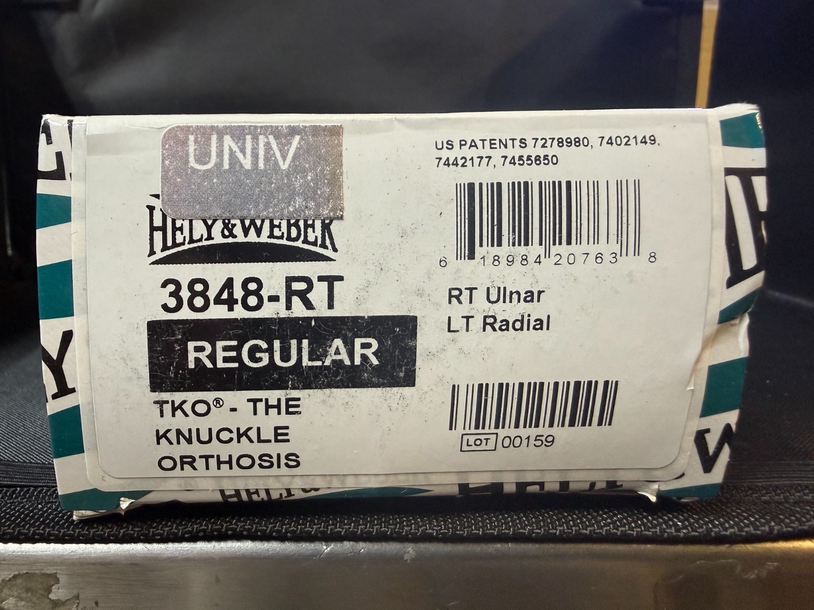 Hely & Weber Right Black 3848-RT TKO The Knuckle Orthosis Wrist Brace Regular