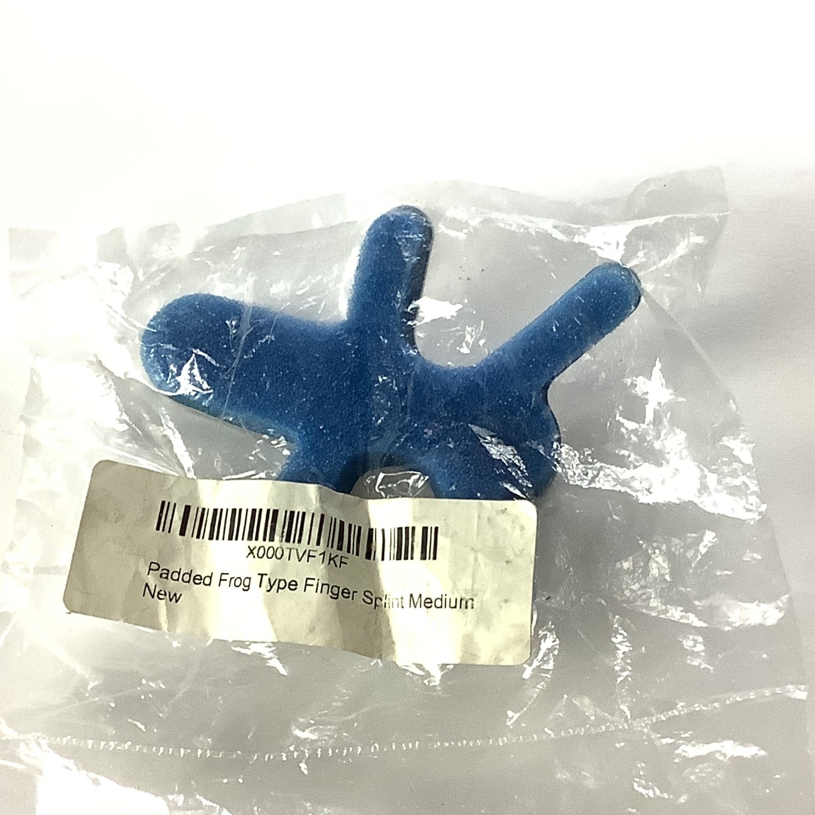 Padded Frog Finger Splint Medium Blue Injury Support Mallet Finger