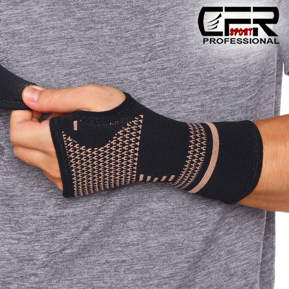 Copper Wrist Support Brace Compression Arthritis Sport Carpal Tunnel Hand Pain D