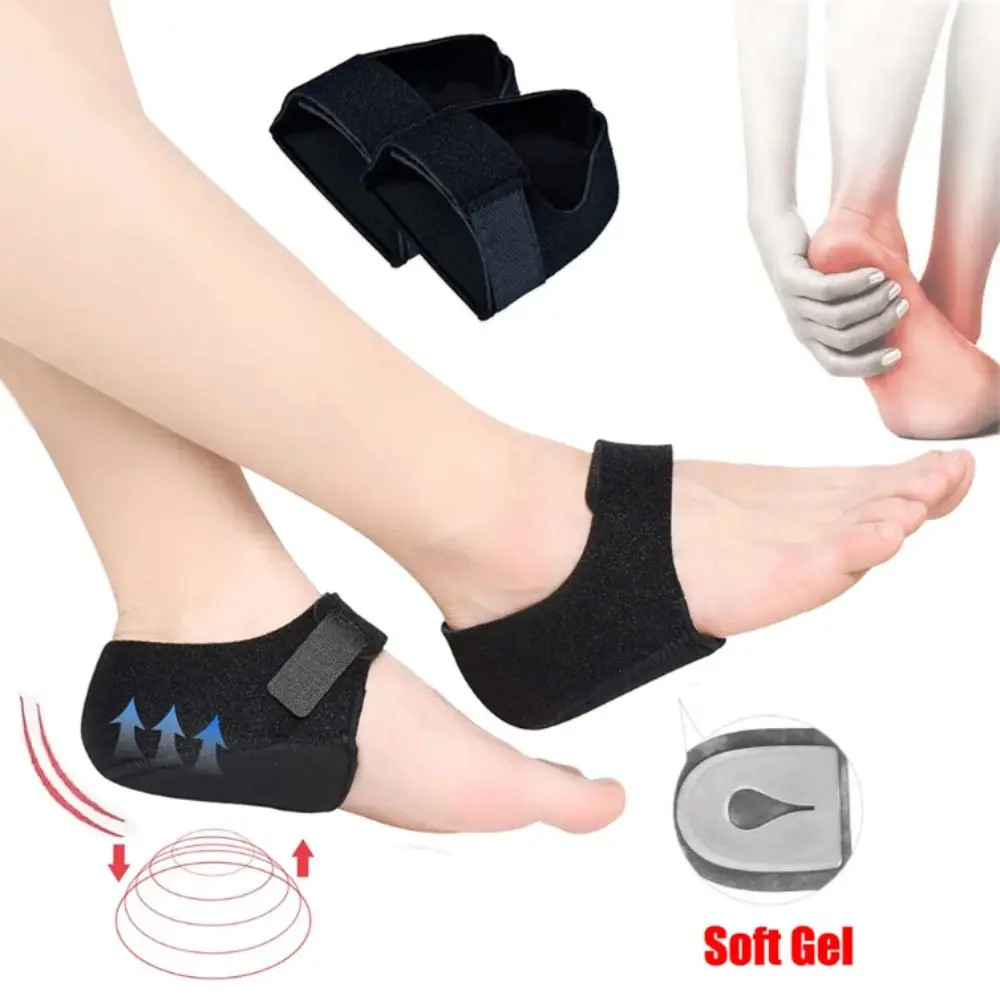 Adjustable Straps Silicone Heel Pads Shock Absorption Support Cushion Fasciitis