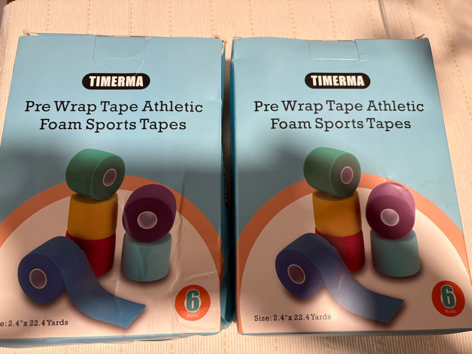 5 Pk Timerma 6 Rolls Pre Wrap Athletic, Foam sports Tape: Hair-Ankle-Wrist Black