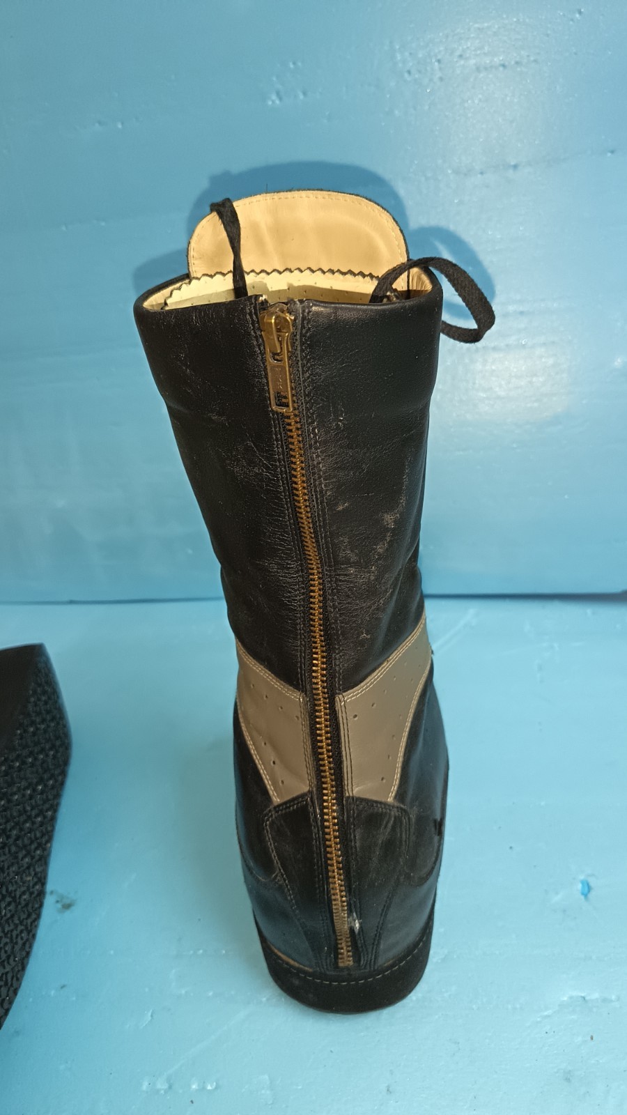 Herzer German Custom Orthopedic Boot Black Leather Vibram Sole Amputee High R
