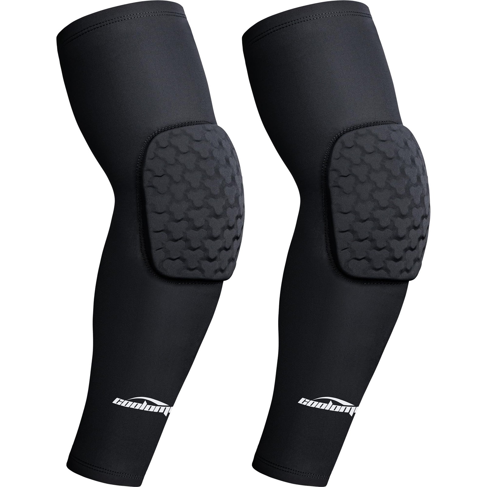COOLOMG compression arm sleeves with elbow pad for Small, New Black