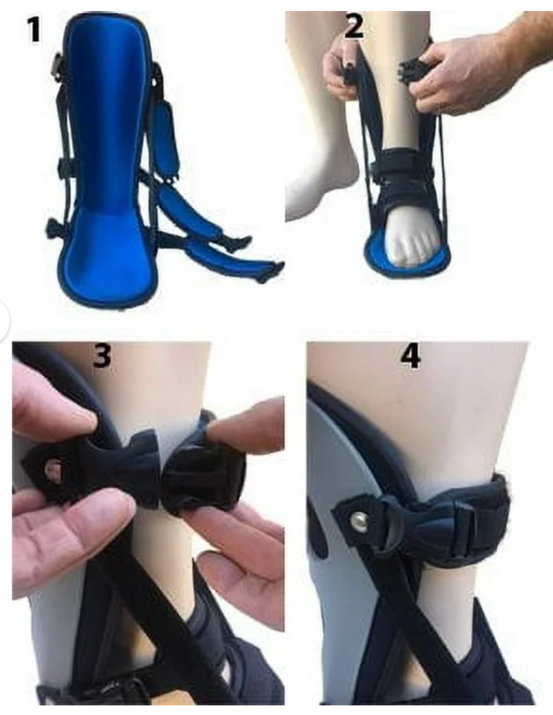 Alpha Medical Plantar Fasciitis Adjustable Night Splint Small Black Padded