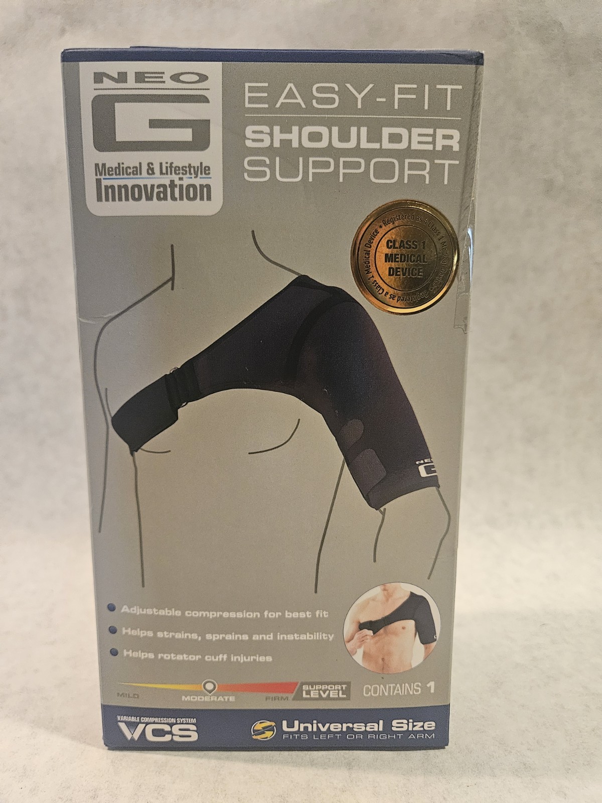 NEO G EASY-FIT SHOULDER SUPPORT Universal Size Sprains Rotator Cuff Injuries