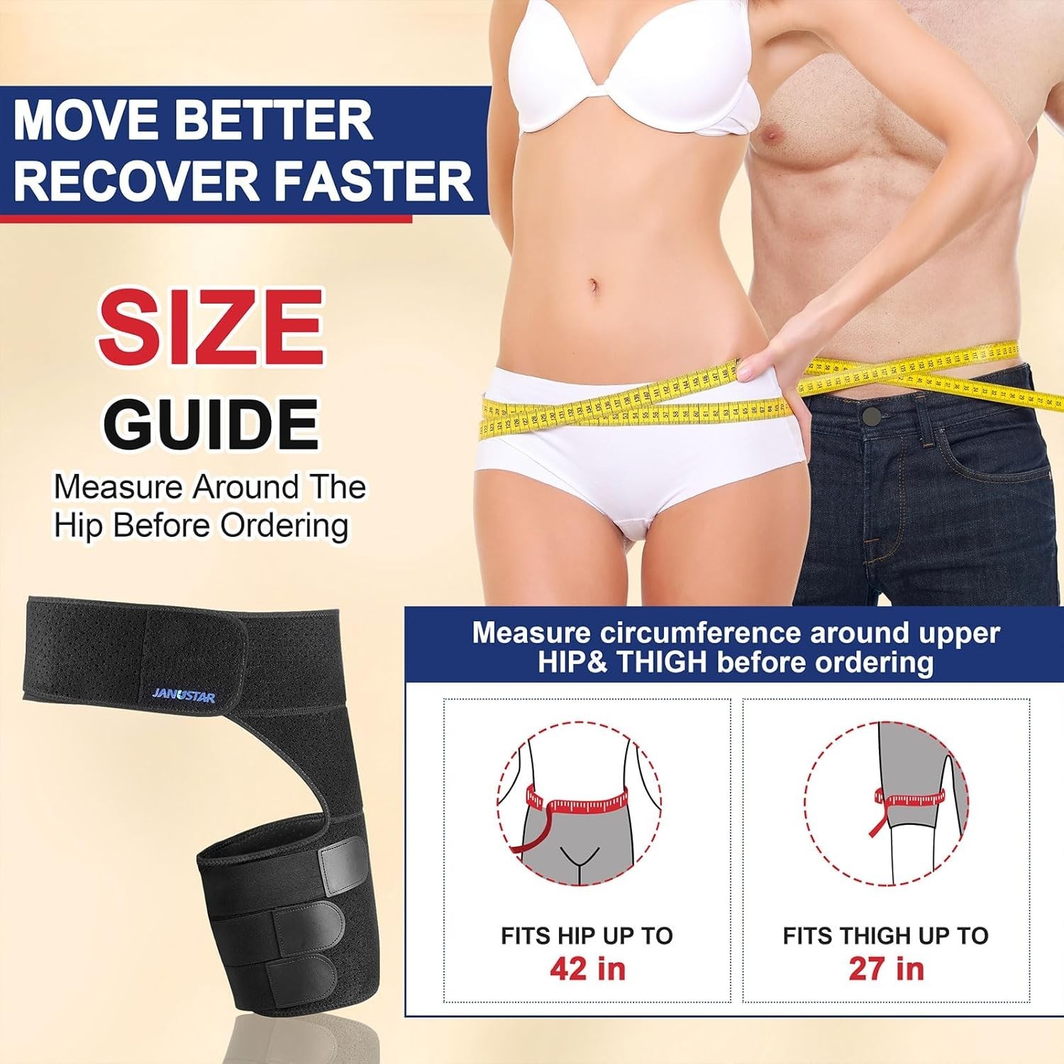 Sciatica Pain Relief Devices, Hip Brace for Women Men, Thigh, Groin, Hamstrin…