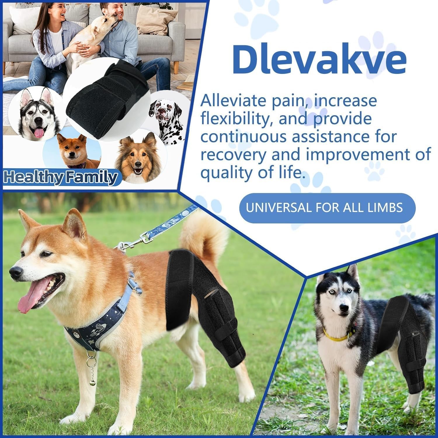 Dog Knee Brace for Torn ACL Hind Leg, & Rear Leg Knee Support [Size L]