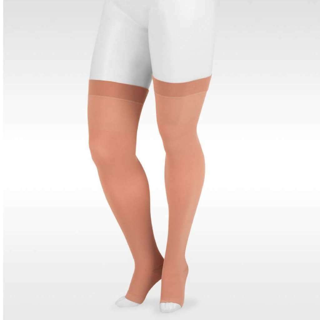 Juzo Dynamic Open Toe Silicone Band Thigh-High 20-30mmHg Beige X-Small