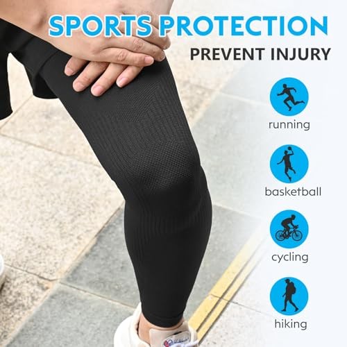 Full Leg Compression Sleeves, Unisex, Thigh High Compression Small All Black
