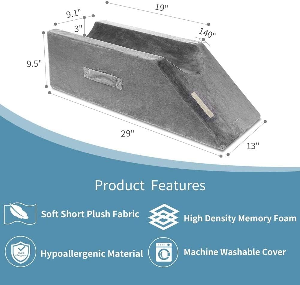 LightEase Memory Foam Leg Support Elevation Pillow Handles