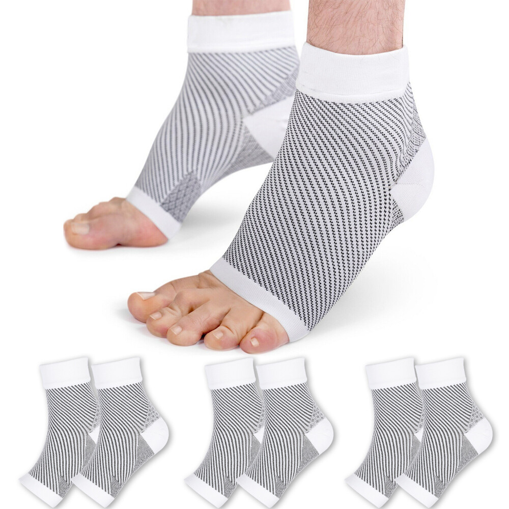 3pairs Foot Compression Sleeves, Ease Swelling, Achilles Tendonitis, Heel Spur