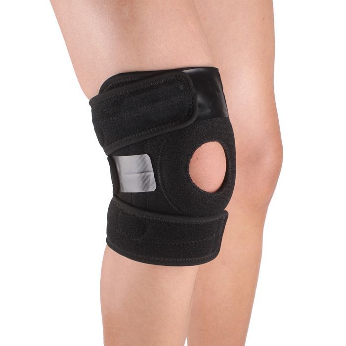 KA Adjustable Ribbon Silicone 2-spring Installed Black Knee Support Protecting