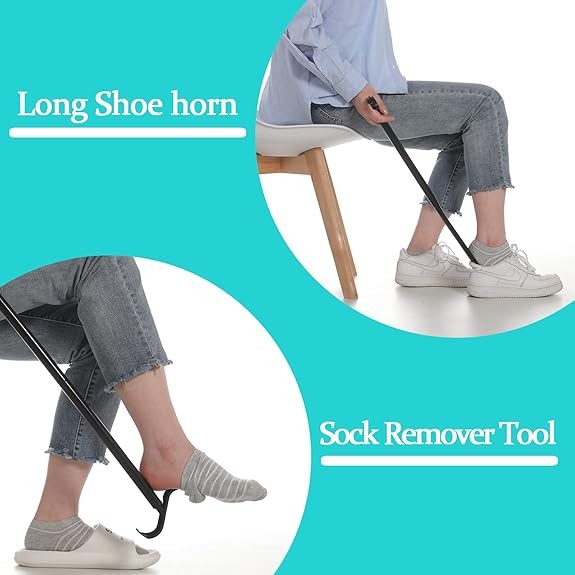 Long Handle Shoehorn & Sock Remover Tool for the Elderly & Disabled