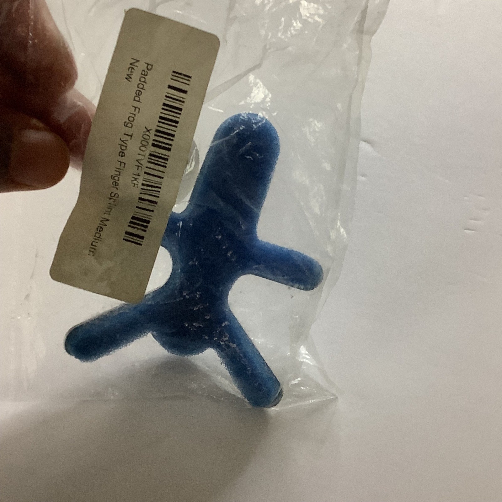 Padded Frog Finger Splint Medium Blue Injury Support Mallet Finger