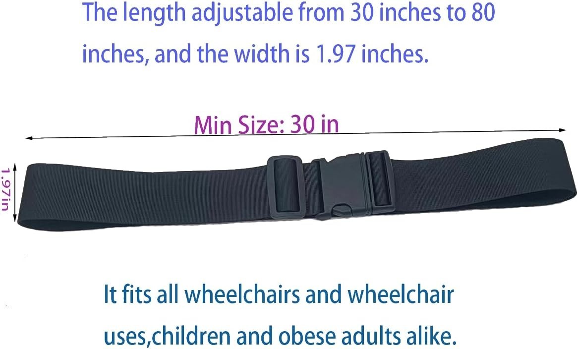 1pac Wheelchair Safety Strap Seat Belt Adjustable Anti-Fall Extra Long Size-S…