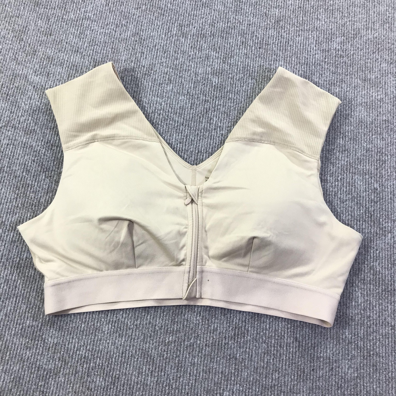 Tommie Copper Shoulder Support Bra 2XL Womens Copper Zinc Infused Beige Comfort