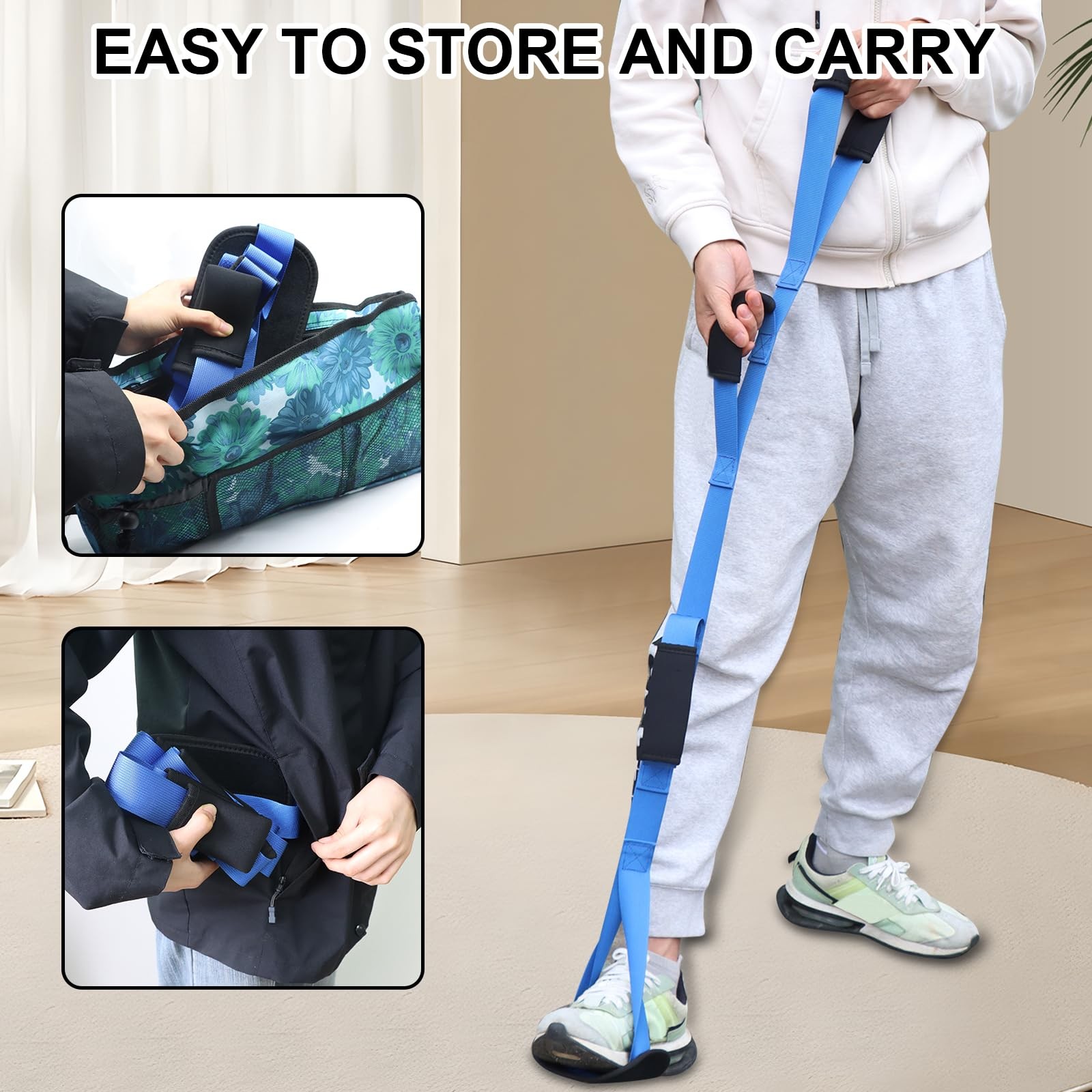 Leg Lifter Strap Assist Device for After Knee Hip Surgery Recovery Support