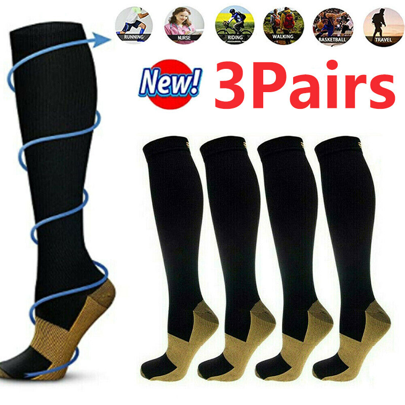 SALE!Copper Unisex Copper Compression Socks Easy-On and Off Knee High Socks Fitt
