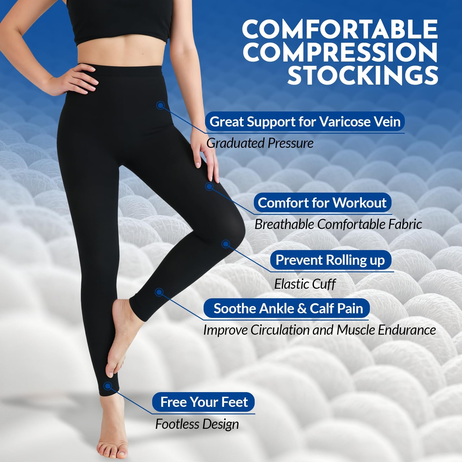 Koeosso Medical Compression Leggings 20-30mmHg Graduated Support Pantyhose
