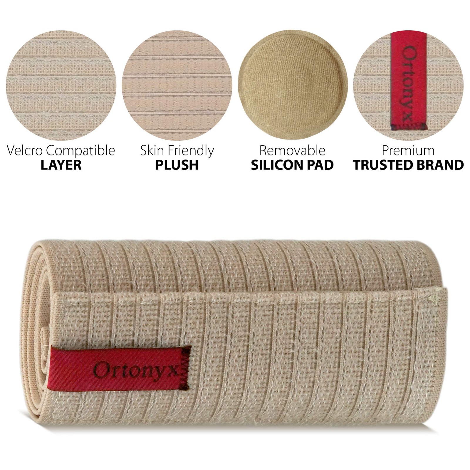 ORTONYX Umbilical Hernia Belt Abdominal Binder w/ Pad Beige OX5241 L/XXL
