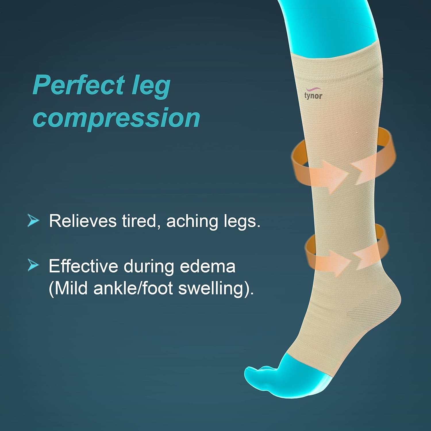 Tynor Classic Below Knee Compression Stocking Uniform compression Soft Durable
