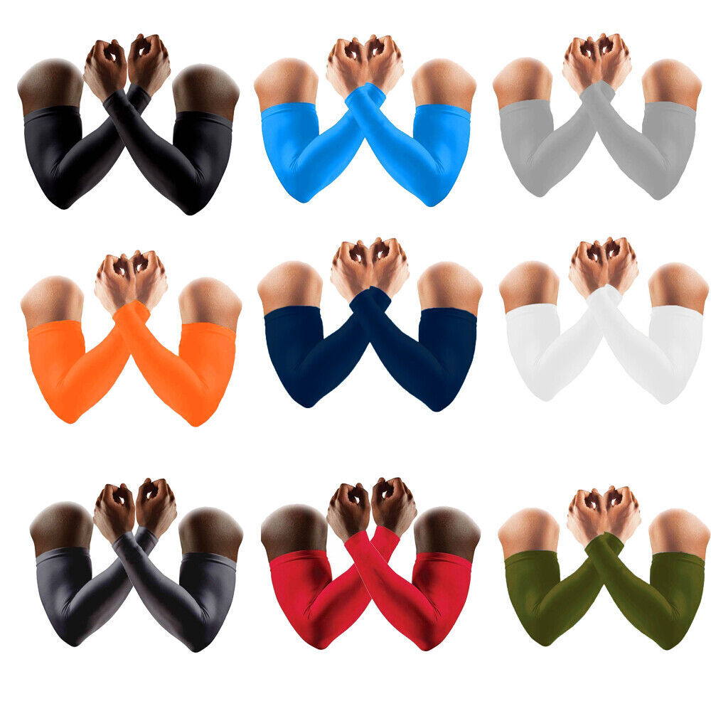 1 Pair Cooling Compression Sports Arm Sleeves Sun UV Protection Elbow Sleeve US