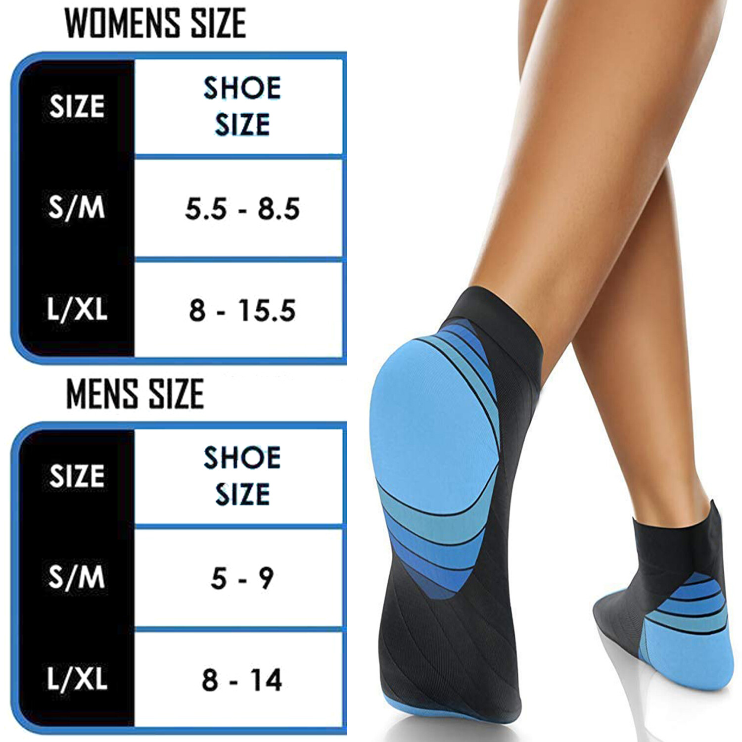 Ankle Sleeve Compression Socks Support Arch Heel PLANTAR FASCIITIS Foot Pain US