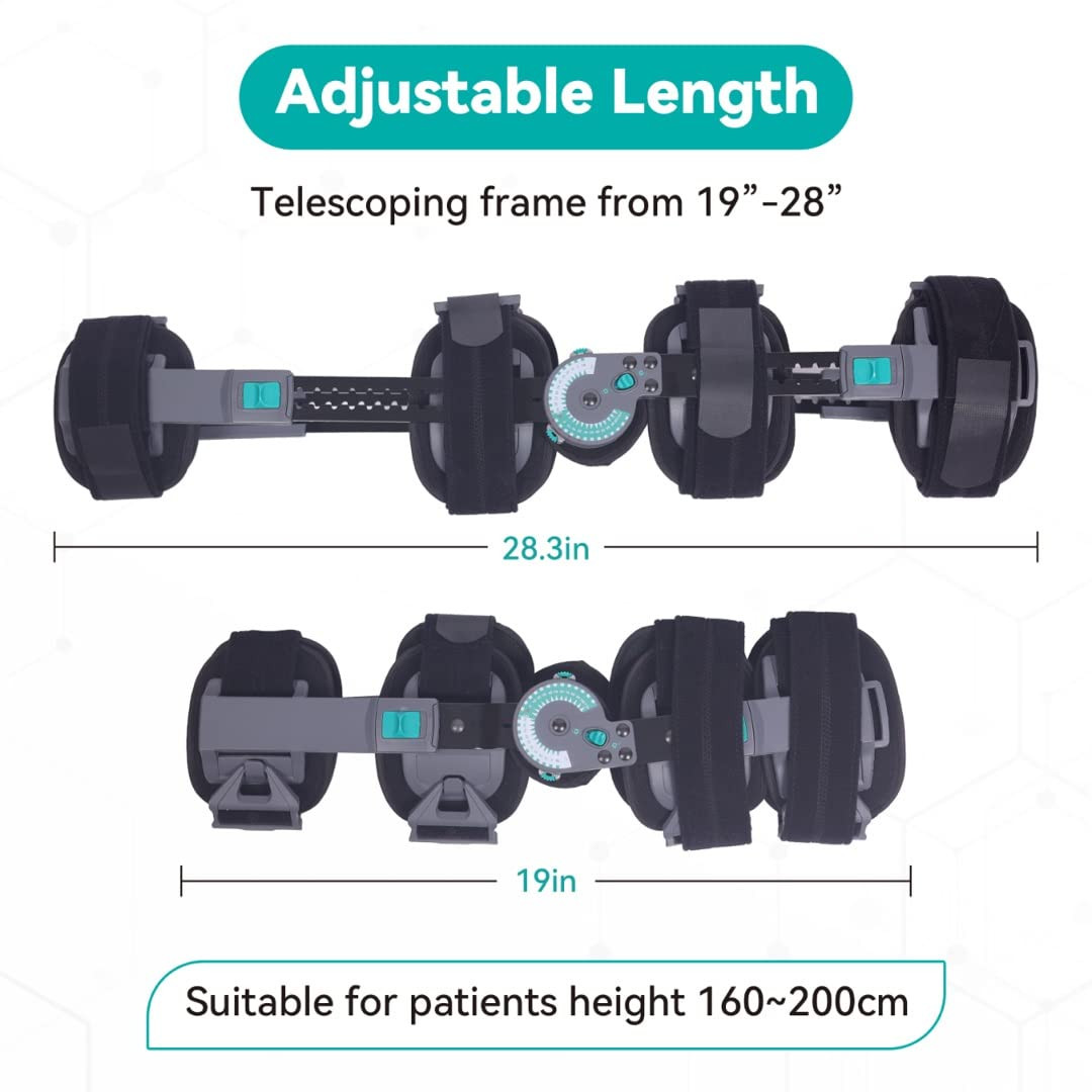 Hinged Knee Brace, ROM Adjustable Post Op Support for ACL MCL PCL Recovery, Prof