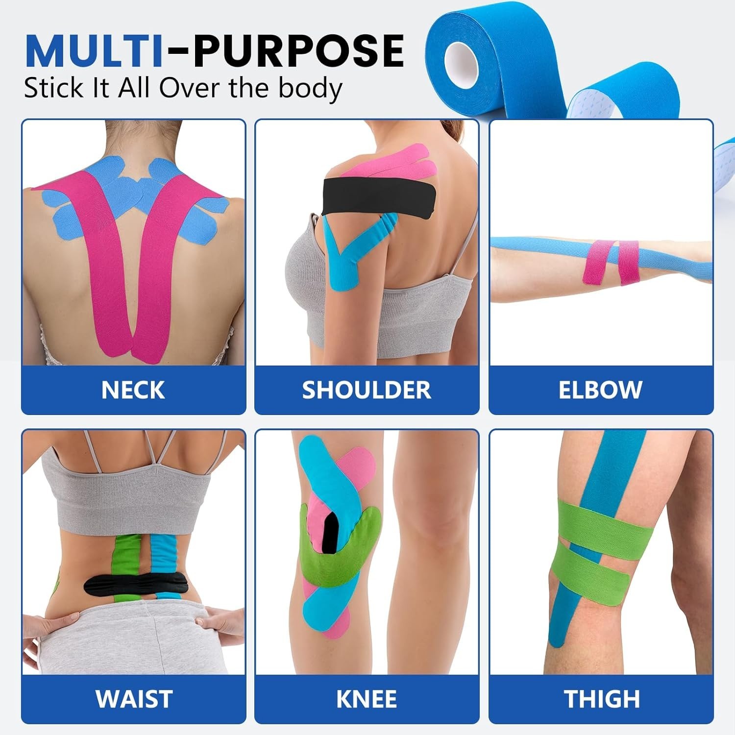 5 Roll Kinesiology Tape Athletic Muscle Support Sport Elastic Physio Therapeutic