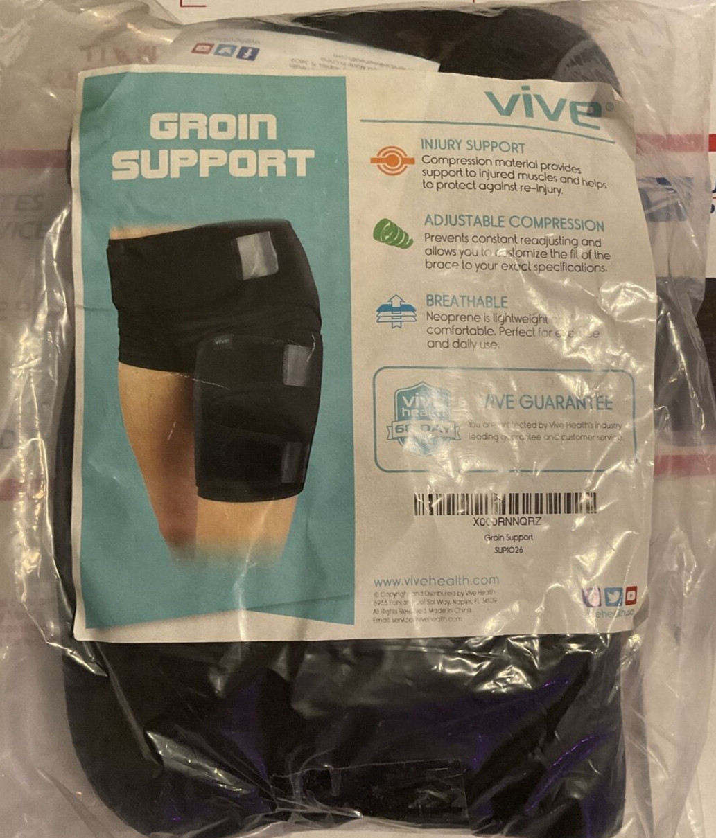 Groin Support Vive Health SUP1026 New Original Packaging 25″ to 48″ Inches