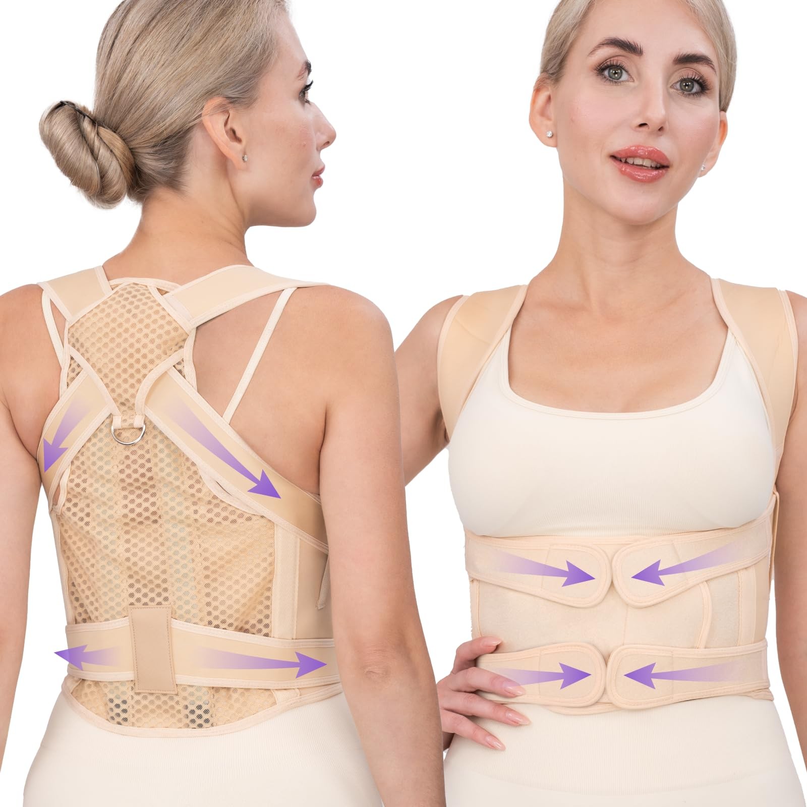 Back Brace Posture Corrector for & Men, Adjustable Full Back , Shoulder Strai…