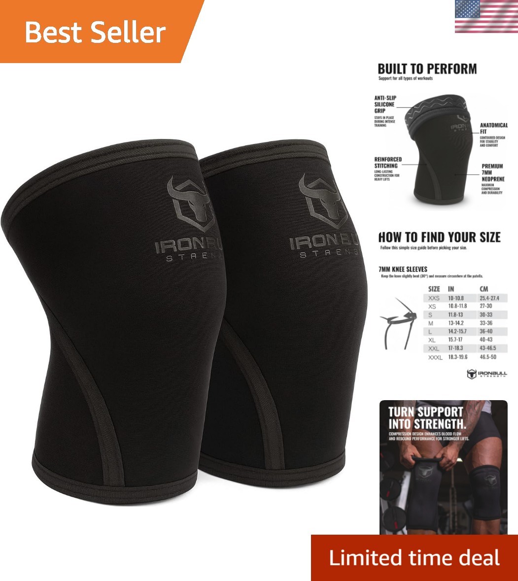 Knee Sleeves 7mm 1 Pair – Compression Brace & Knee Sleeve For Weightlifting, …