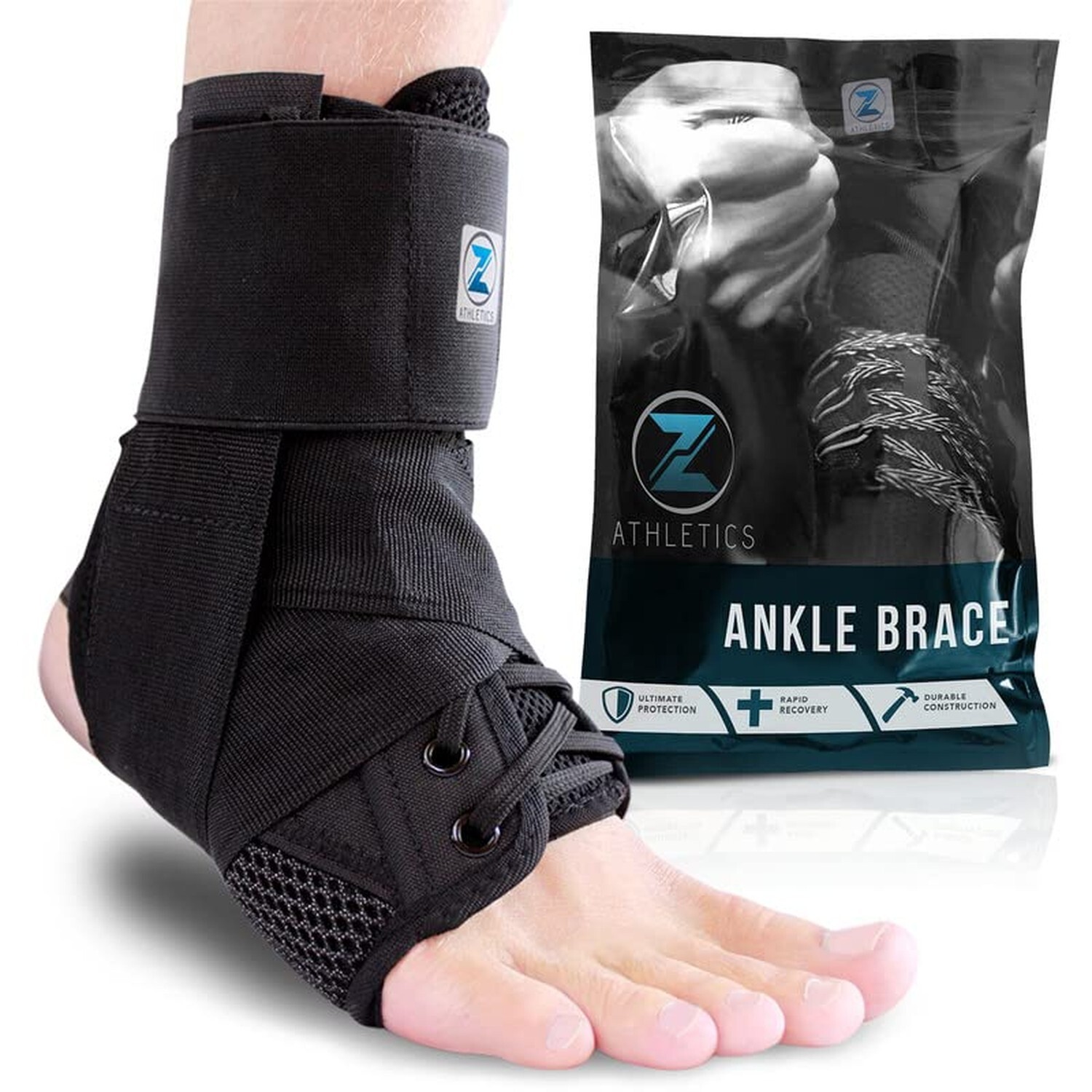 Zenith Ankle Brace, Lace Up Adjustable Support – for Running, Basketball, Inj…