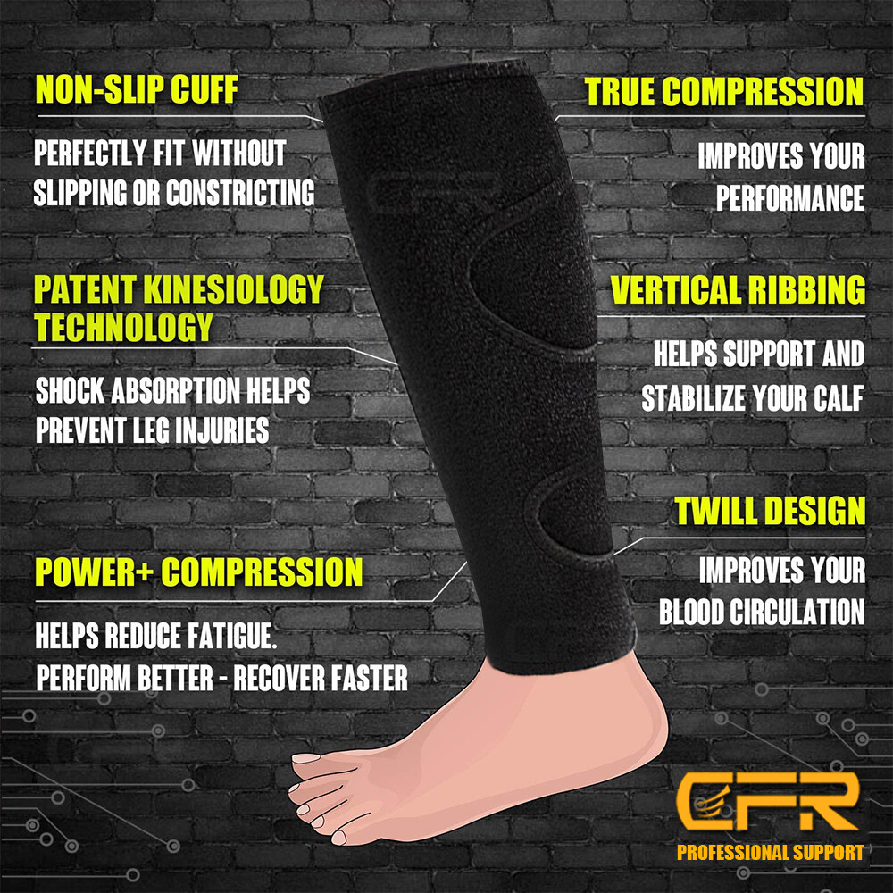 Calf Support Brace Adjustable Shin Splint Compression Calf Wrap Muscle Swelling