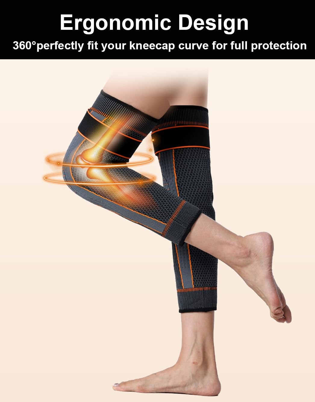 2 Pack Knee Wraps for Pain Relief Women Men, Knee Compression Sleeve for Men …
