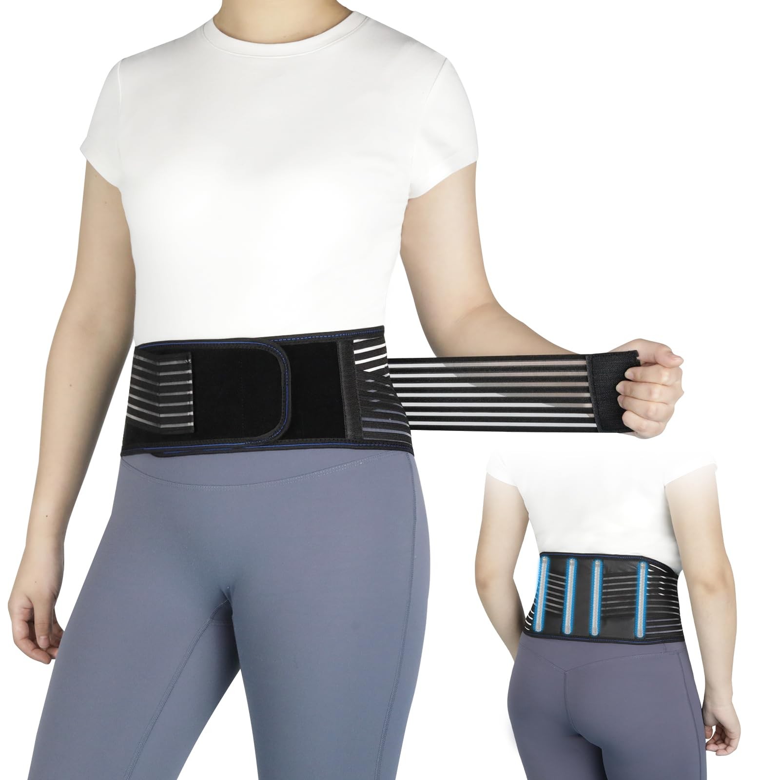 Back Brace with Magnet, Lumbar Support Belt for Lower & Small, Black
