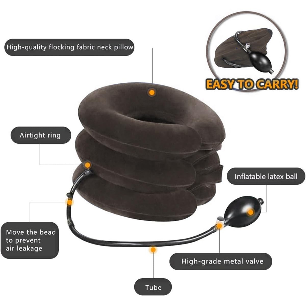 Adjustable Inflatable Cervical Traction for Instant Home Neck Pain Relief.