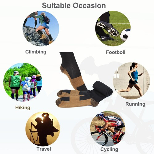 3×Compression Socks Stockings Womens Mens Knee High Medical 20-30 mmHG S/M – XXL