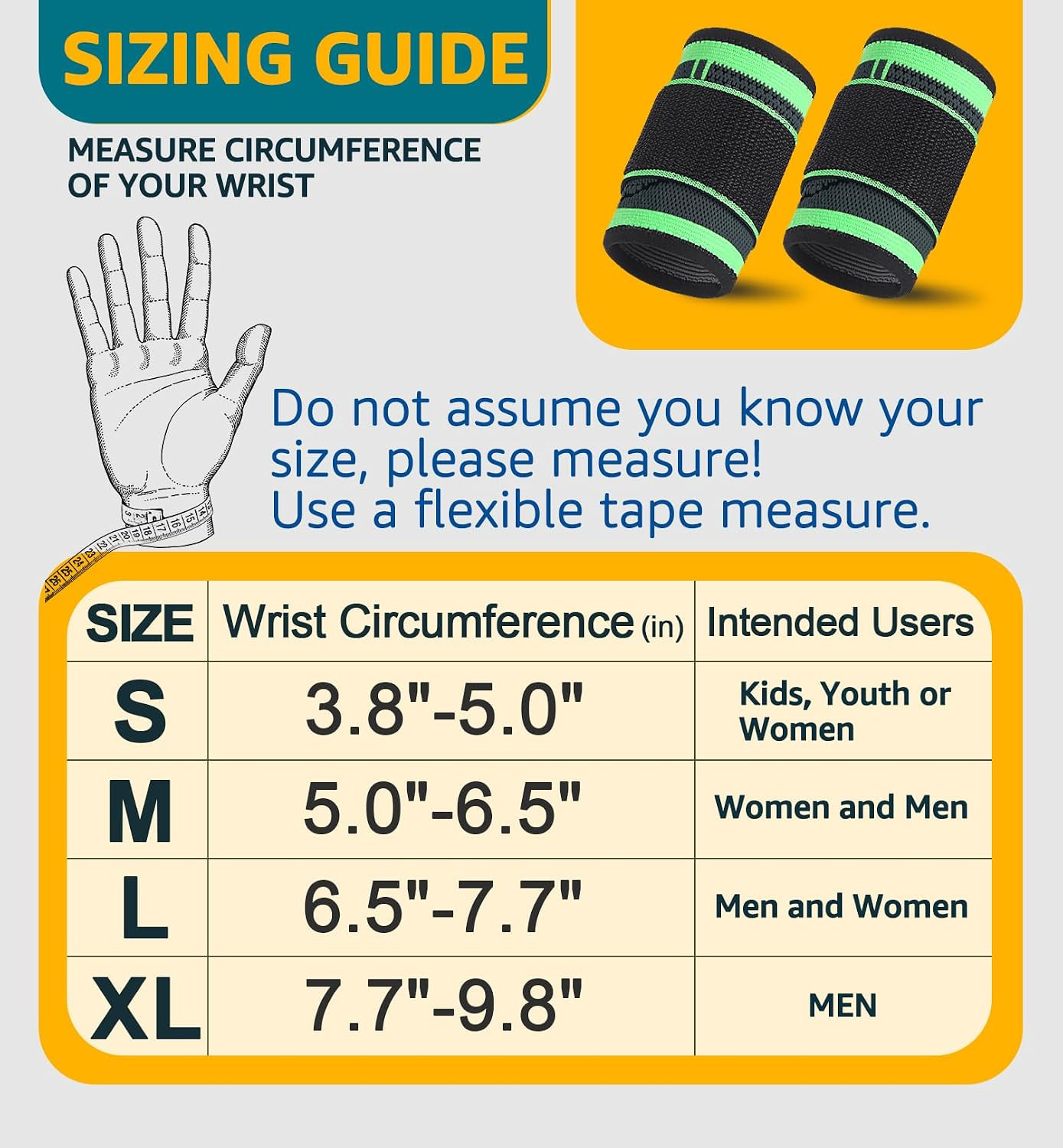 Wrist Brace Wrist Wraps Compression Wrist Strap, Wrist Support for Work Fitness