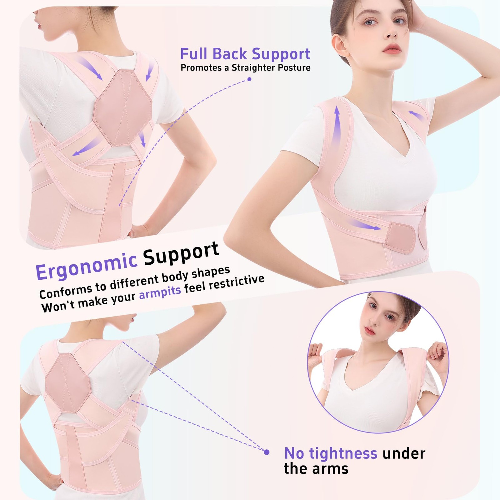Posture Corrector for and Men Back Brace Upper Back Adjustable Breathable Sho…