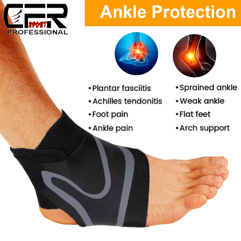 Pair Ankle Brace Achilles Tendon Support Arch Foot Wrap Sleeves Adjustable Strap