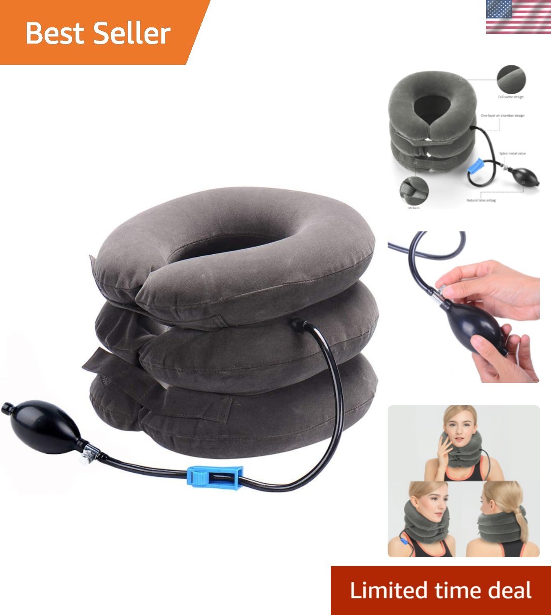 Cervical Neck Traction Device Inflatable Neck Stretcher, Easy to Use for Chro…