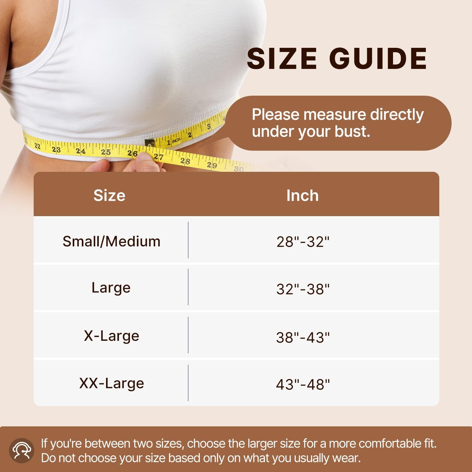 Fit Geno Invisilite Posture Corrector for L (Under Bust 32″- 38″), Beige